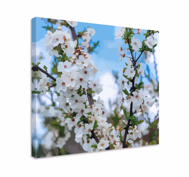 Cuadro de flores flores blancas delicadas - TenVinilo