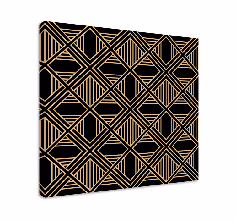 Cuadro figuras geométricas patrón geométrico dorado - TenVinilo