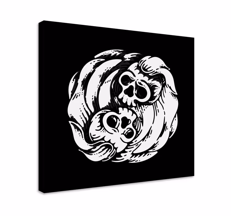 Cuadro para oficina Yin yang en blanco y negro - TenVinilo
