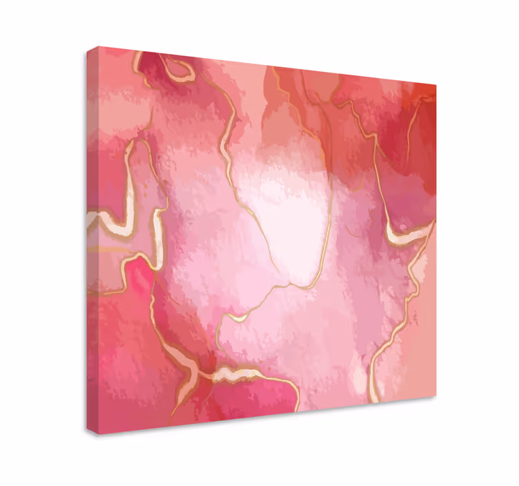 Cuadro para dormitorio Efecto mármol rosa y dorado - TenVinilo