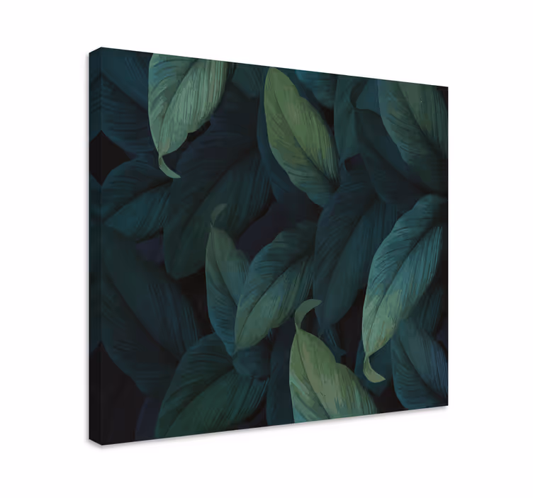 Cuadro de flores hojas verdosas lujosas - TenVinilo