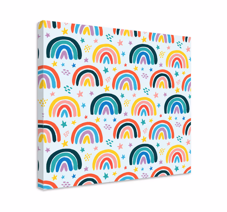 Cuadro infantil Mucho patrón de arco iris de colores - TenVinilo