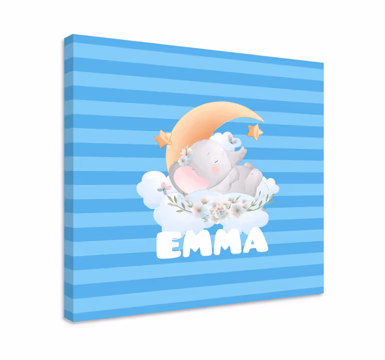 Cuadro para bebés sueños de elefante durmiente - TenVinilo