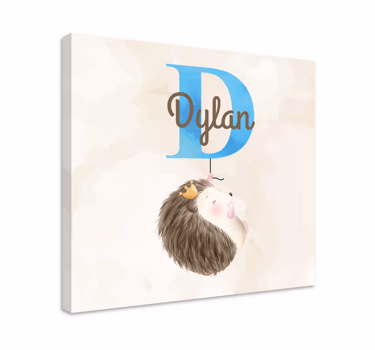 Cuadro para bebés ilustración de erizo adorable - TenVinilo