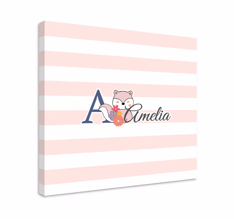 Pintura habitación bebé Ardilla de animales lindos con nombre - TenVinilo
