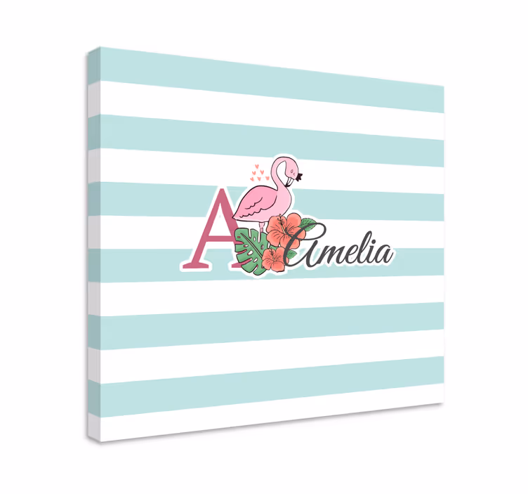 Cuadro para bebés detalle de flamenco personalizado - TenVinilo