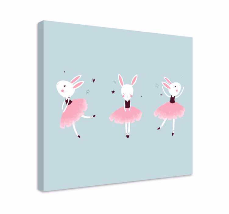 Cuadro con personas ballet de conejitos bailarines - TenVinilo