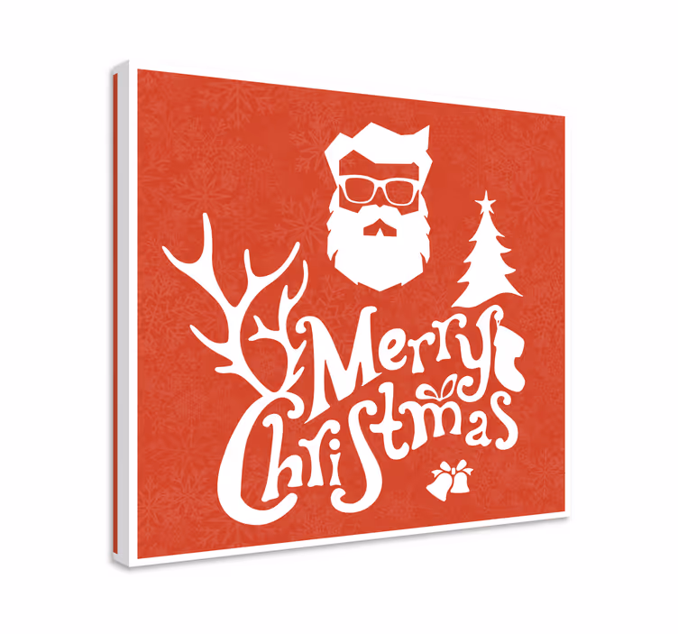 Cuadro de navidad Feliz navidad hipster - TenVinilo