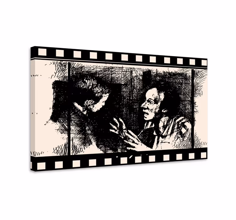 Cuadro retro vintage diálogo sobre el cine - TenVinilo