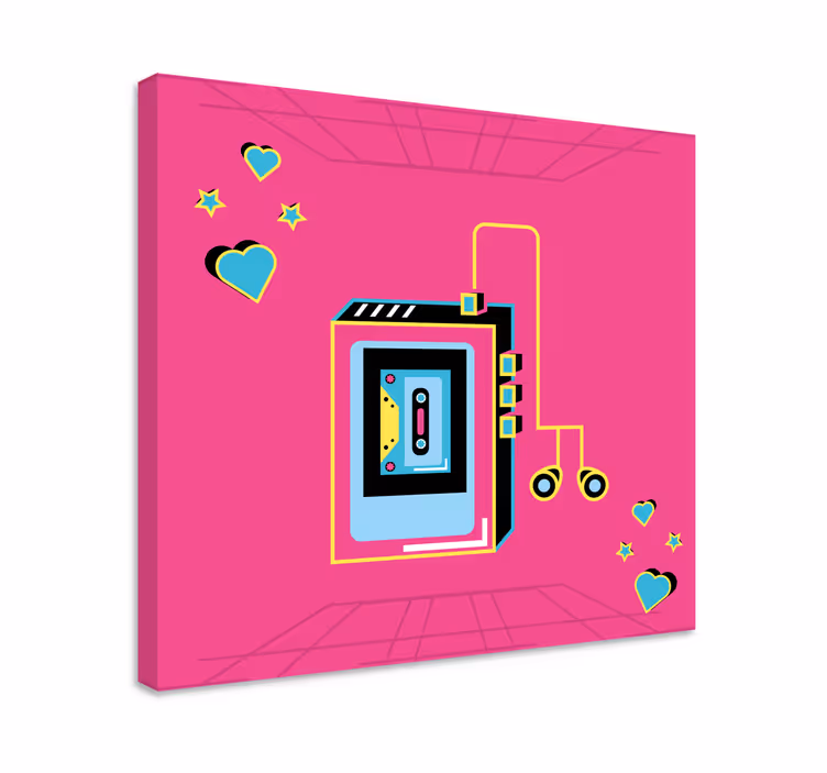 Cuadro musical cassette retro amor - TenVinilo