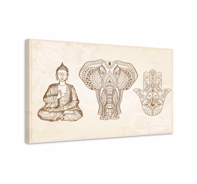Cuadro moderno Símbolo de la mano de buda hamsa - TenVinilo