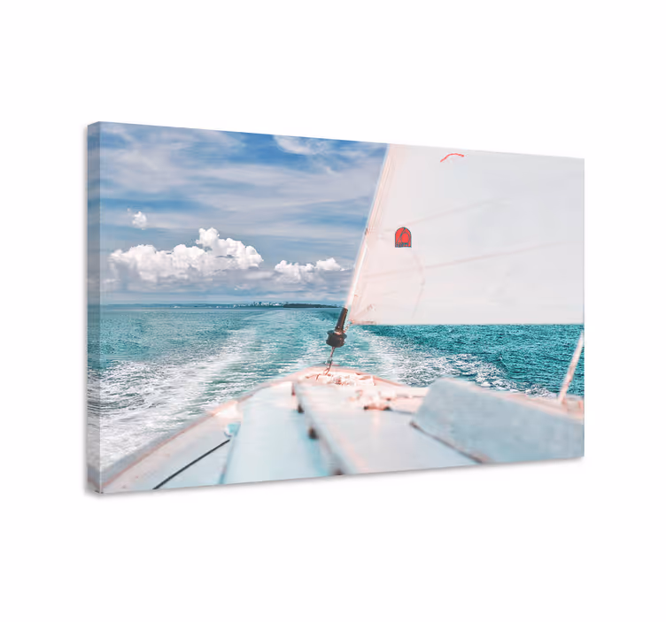 Cuadro de marineros navegando entre olas - TenVinilo