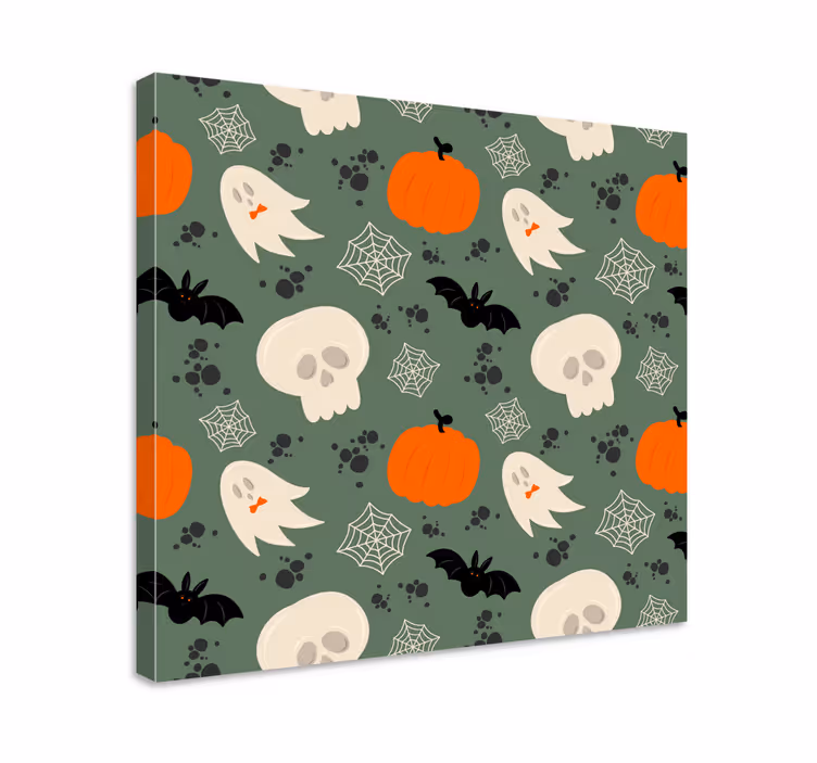 Cuadro moderno Conjunto de calabazas, fantasmas, arañas - TenVinilo