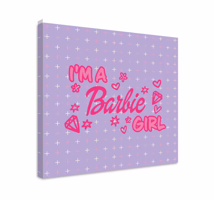 Cuadro juvenil soy una chica barbie en un mundo brillante - TenVinilo