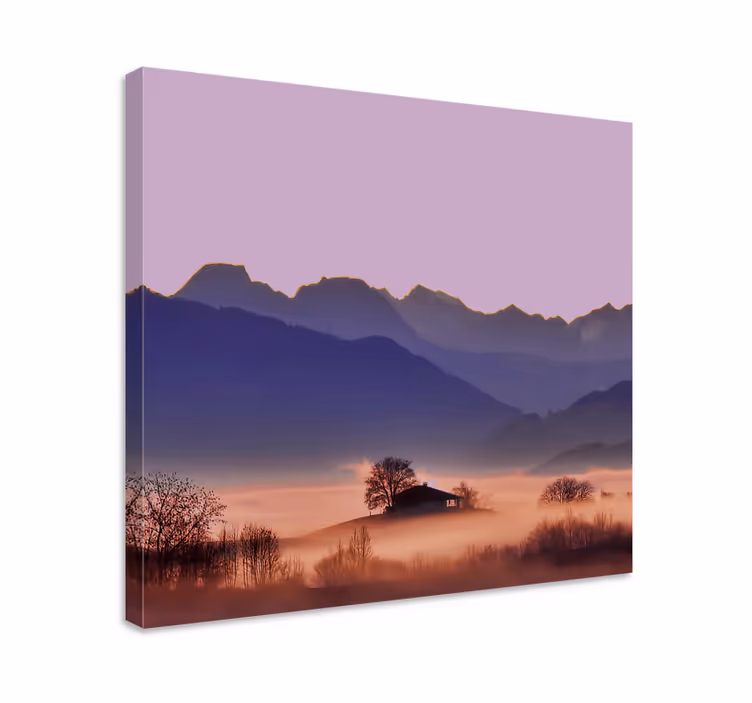 Cuadro paisajes serenidad de niebla en la montaña - TenVinilo
