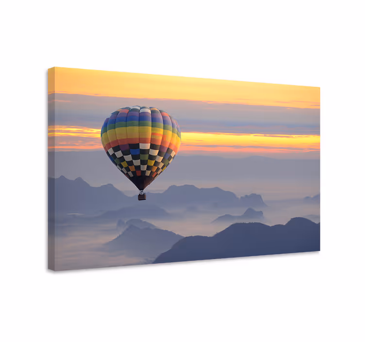 Cuadro paisajes Colores estéticos del globo aerostático - TenVinilo