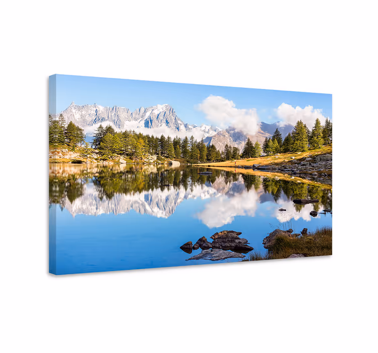 Cuadro paisajes Lago con reflejo del bosque - TenVinilo