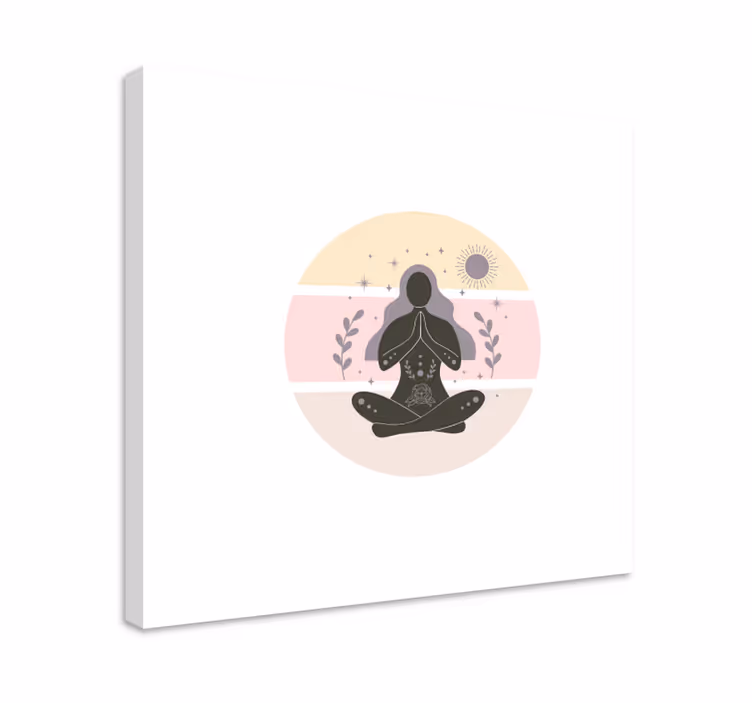 Cuadro casa Hermosas posturas de yoga en círculo - TenVinilo