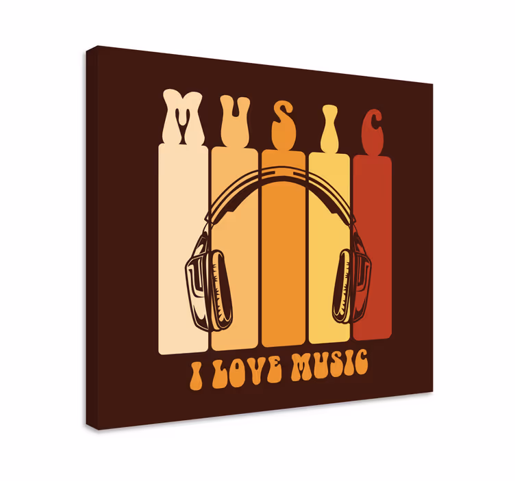 Cuadro para bar Amo la música diseño retro - TenVinilo