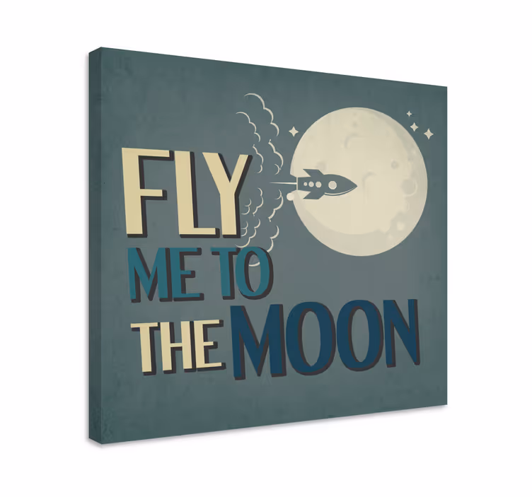 Cuadro para recibidor Llévame a la luna diseño de cartel retro - TenVinilo