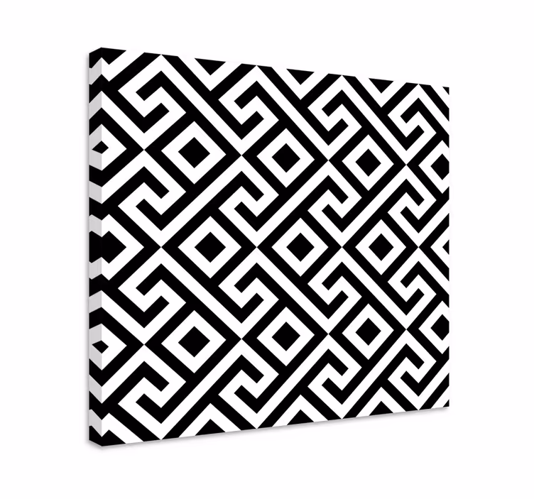Cuadro figuras geométricas patrón negro elegante - TenVinilo