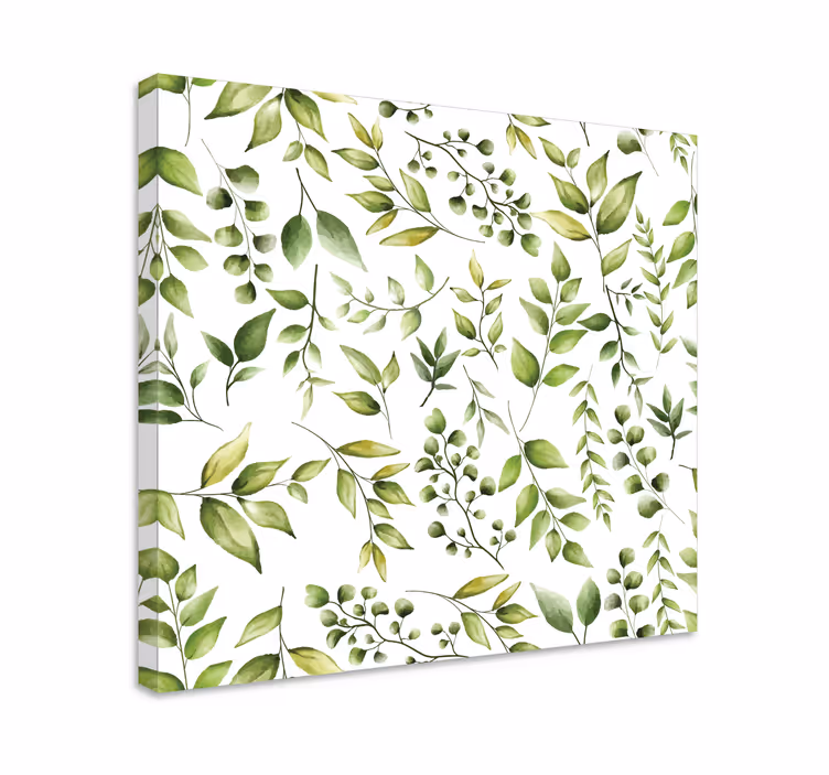Cuadro de flores patrón de vegetación exuberante - TenVinilo