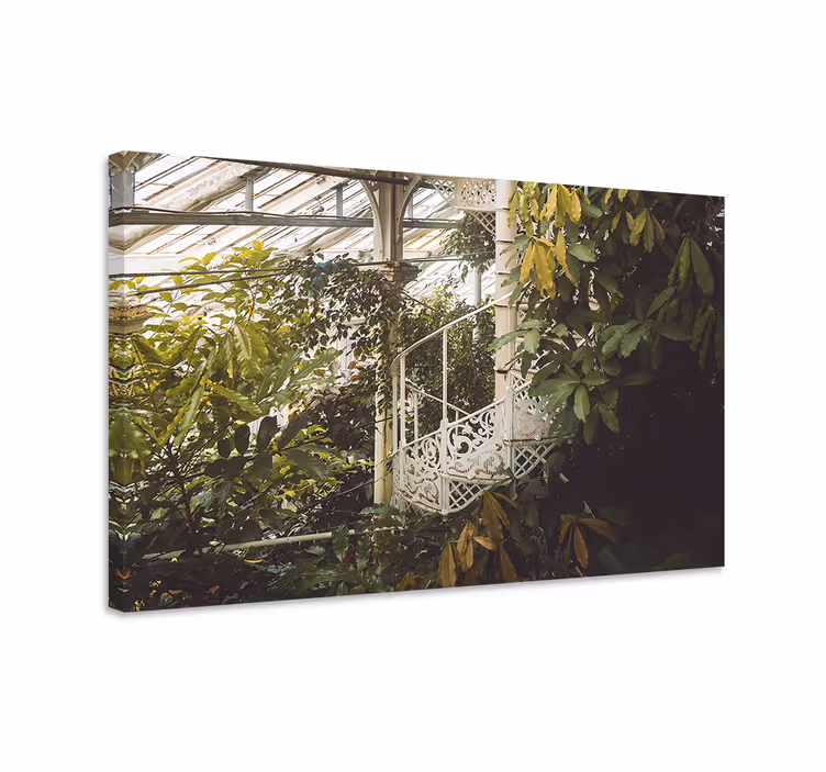 Cuadro de flores composición de verde exuberante - TenVinilo