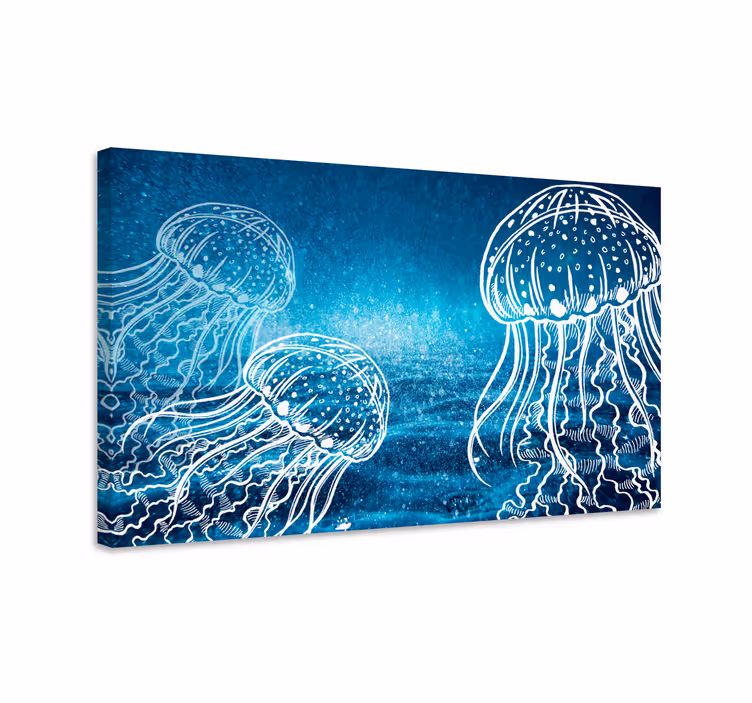 Cuadro de marineros vida oceánica de medusas - TenVinilo