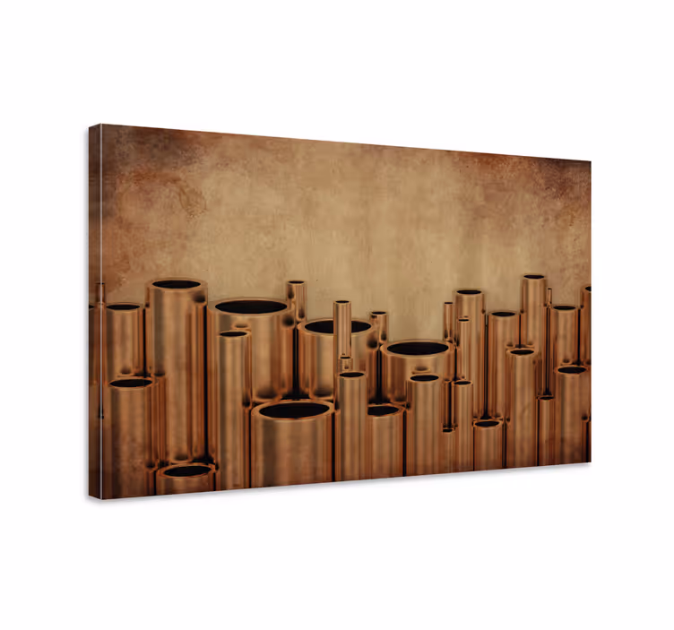 Cuadro abstracto conjunto de tuberías de cobre - TenVinilo