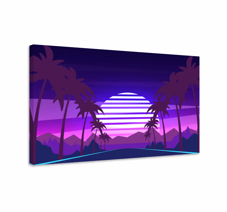 Cuadro vintage Autopista estilo vaporwave - TenVinilo