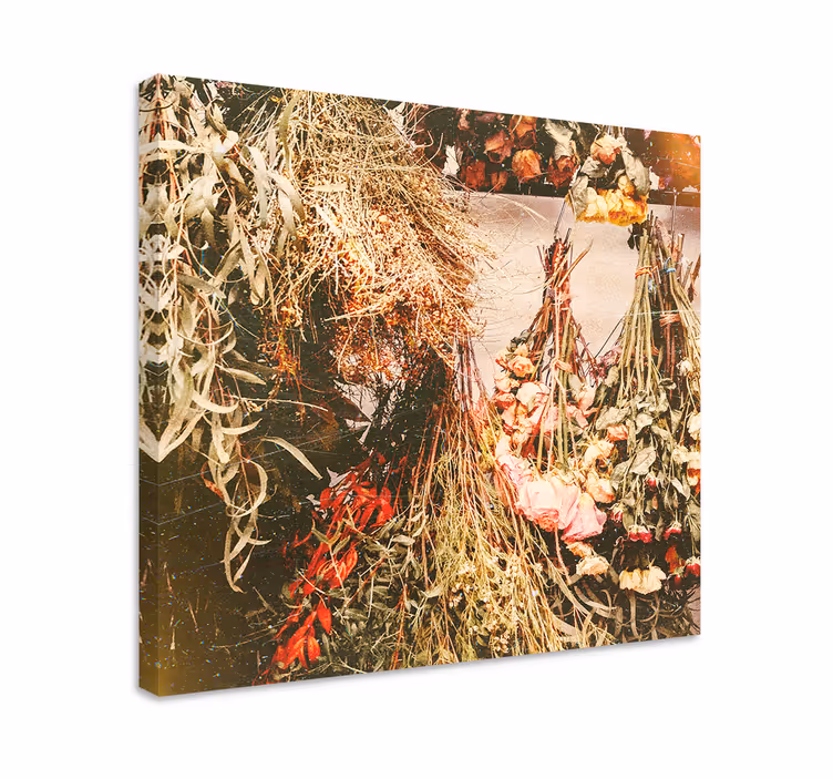 Cuadro de flores arreglos florales secos - TenVinilo