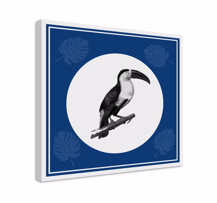 Cuadro aves Diseño de pájaro azul de estilo africano - TenVinilo
