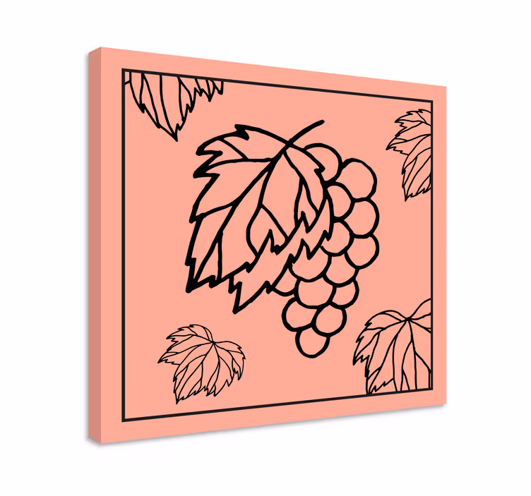 Cuadro bodegones uvas con hojas - TenVinilo