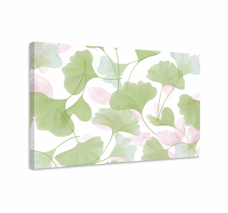 Cuadro de flores con motivo de hoja de ginkgo - TenVinilo