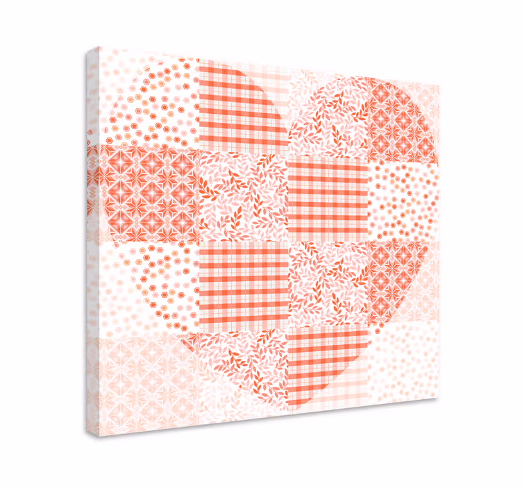 Cuadro bodegones diseño corazón patchwork - TenVinilo