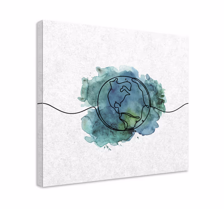 Cuadro mapa contorno contemporáneo del mundo - TenVinilo