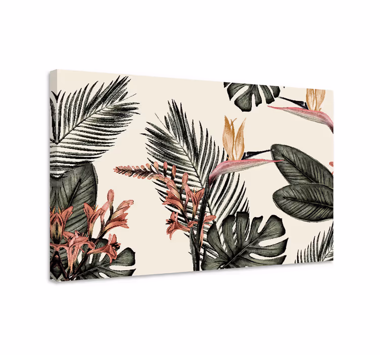 Cuadro para salón Carbón tropical - TenVinilo