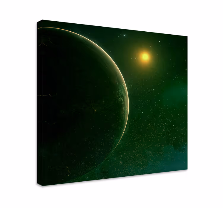 Cuadro de mandala esfera verde cósmica - TenVinilo