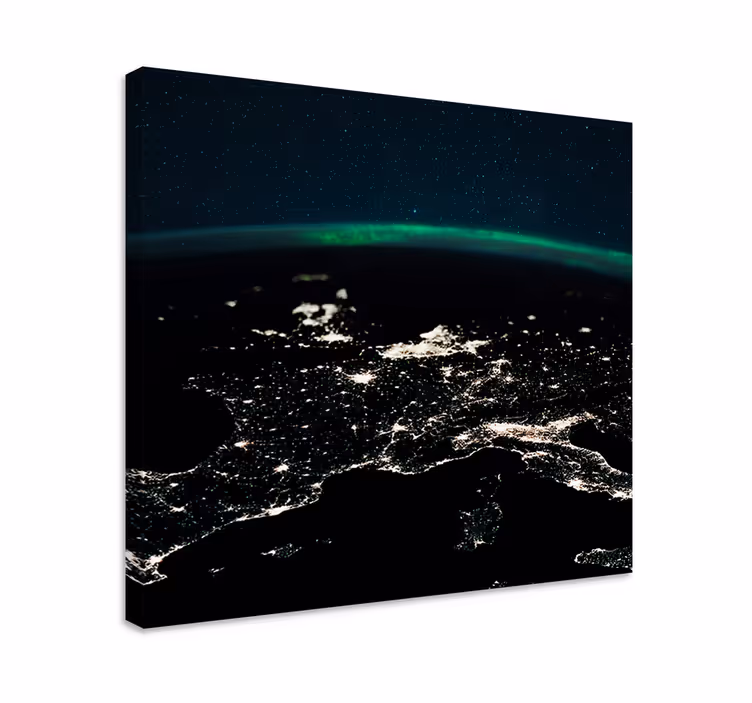 Cuadro mapa vista nocturna aérea - TenVinilo