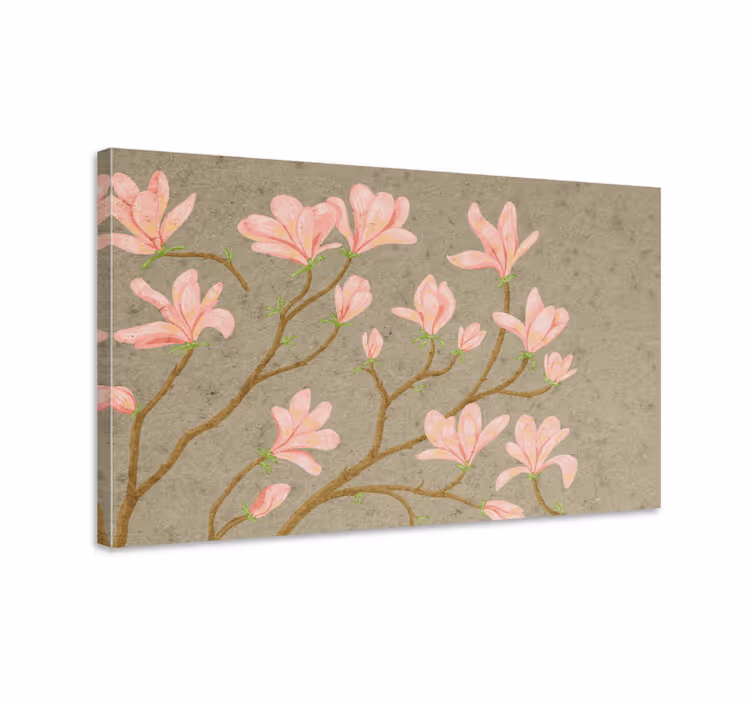 Cuadro de flores flores rosadas delicadas - TenVinilo
