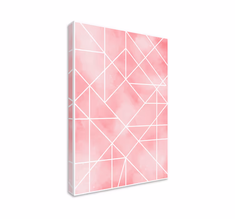 Cuadro geométrico Triángulos rosas decoración - TenVinilo
