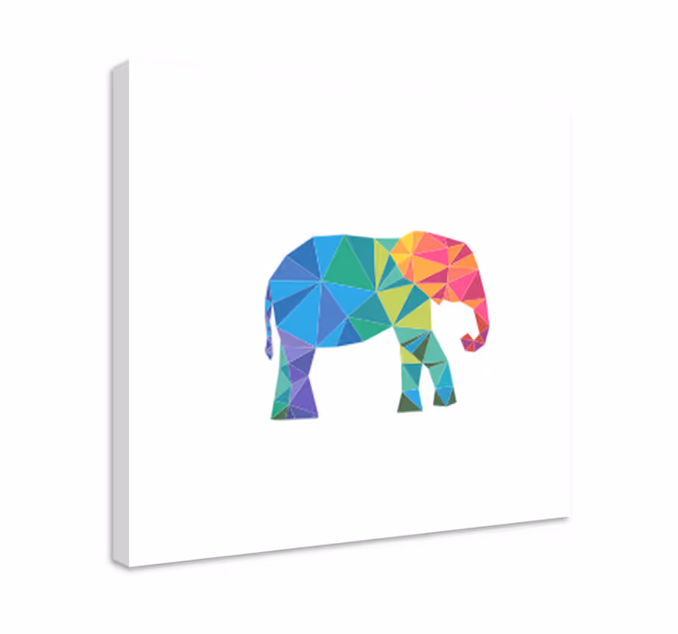 Cuadro geométrico Triángulos geométrico elefante - TenVinilo