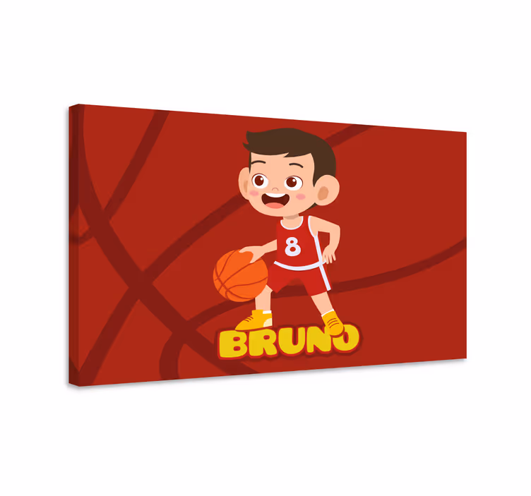 Cuadro deporte jugador de baloncesto alegre - TenVinilo
