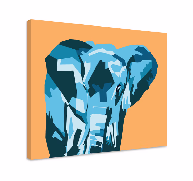 Cuadro de elefantes retrato de elefante estilizado - TenVinilo