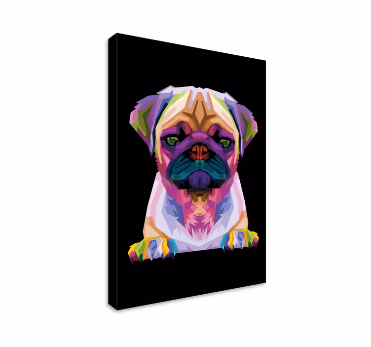 Cuadro perro Perro lindo de animales geométricos - TenVinilo