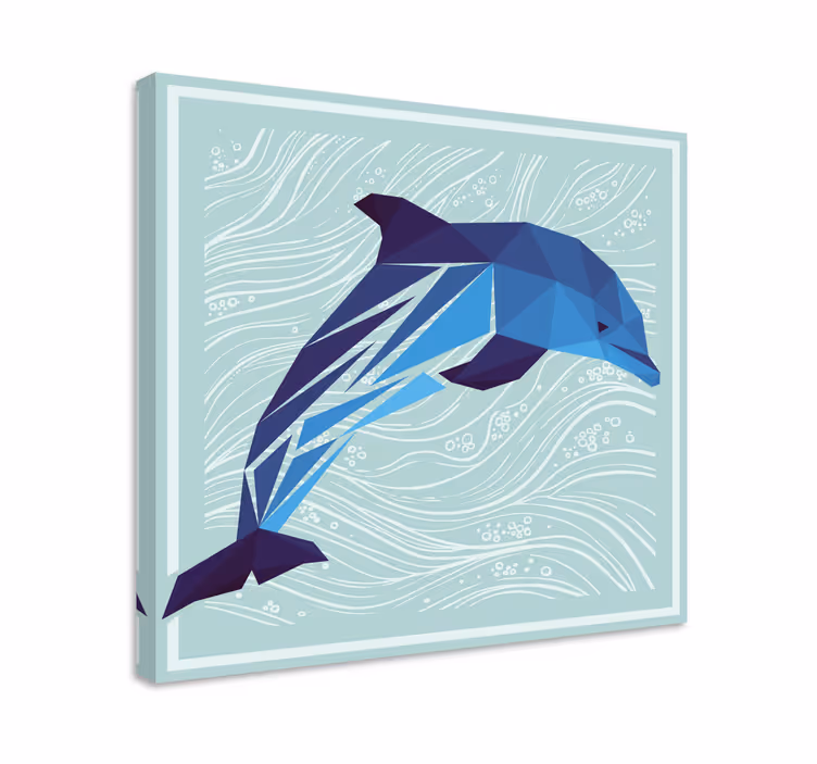 Cuadro animales Animales geométricos bonito delfín - TenVinilo