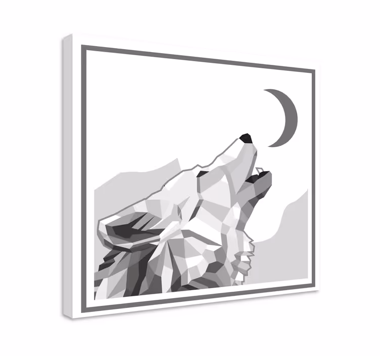 Cuadro animales Lobo gris geométrico-animal - TenVinilo