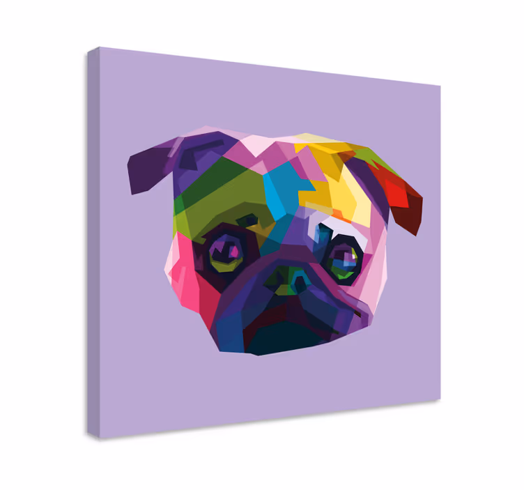 Cuadro perro Perro pug de animales geométricos - TenVinilo