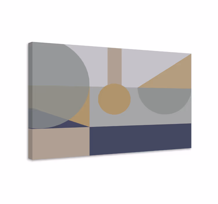 Cuadro figuras geométricas exhibición de formas abstractas - TenVinilo