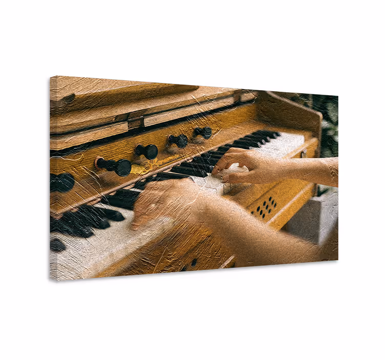 Cuadro en arte Manos tocando el piano - TenVinilo